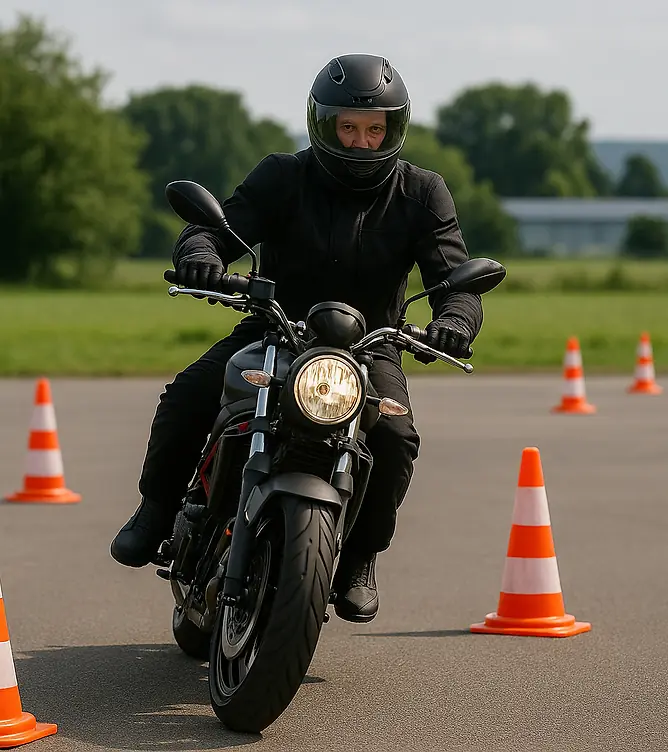 Motorradtraining auf dem Übungsplatz